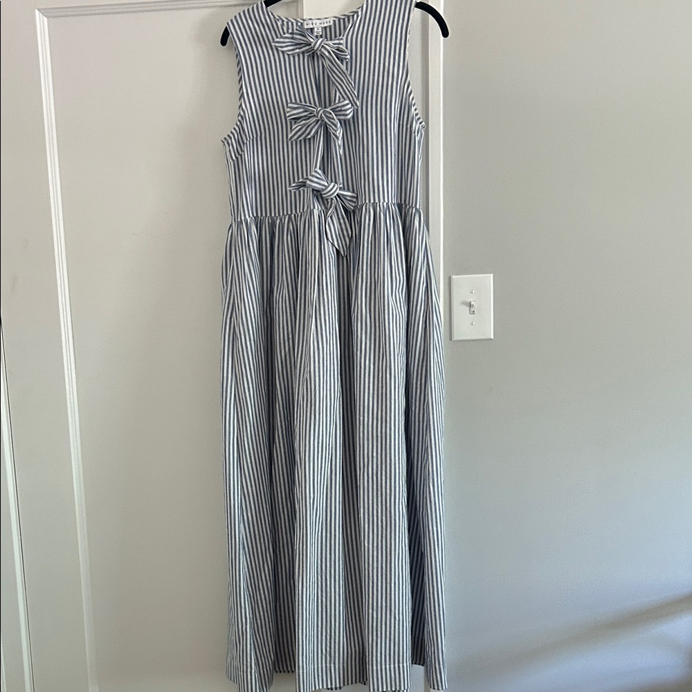 Striped Maxi Dress in Blue and White